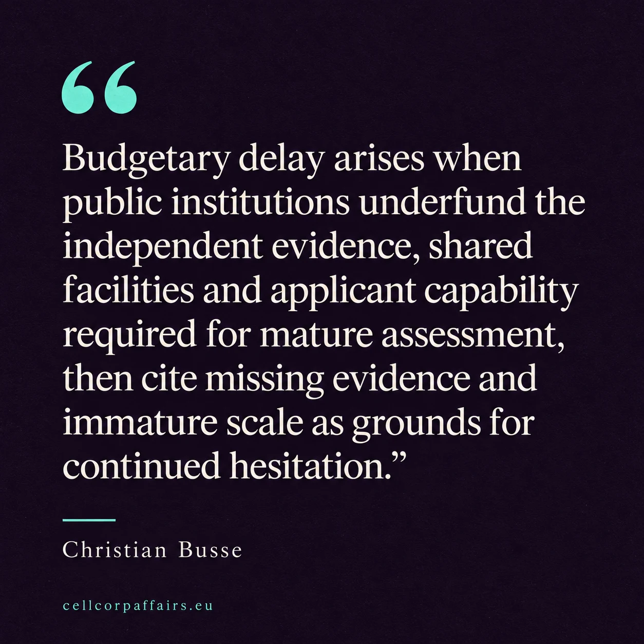 Quote card by Christian Busse; the full quotation is transcribed immediately below.